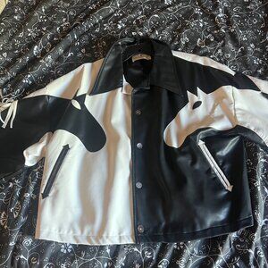 Fashion Brand Company Dueling Horses Vegan Leather Jacket